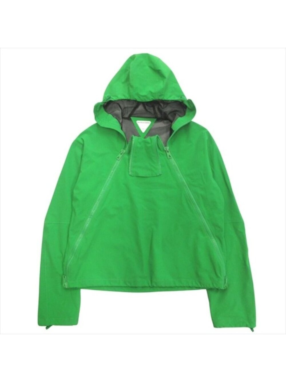 Bottega Veneta Triangle Zip Nylon Hoodie M Paraquito Green